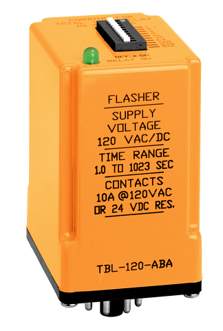 TBL, flasher dip switch time delay relay, single shot timer, on-delay interval timer
